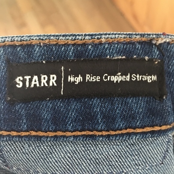 TRUE RELIGION Starr High Rise Cropped Distressed Jeans Raw Hem Blue Size 27 - Picture 6 of 8